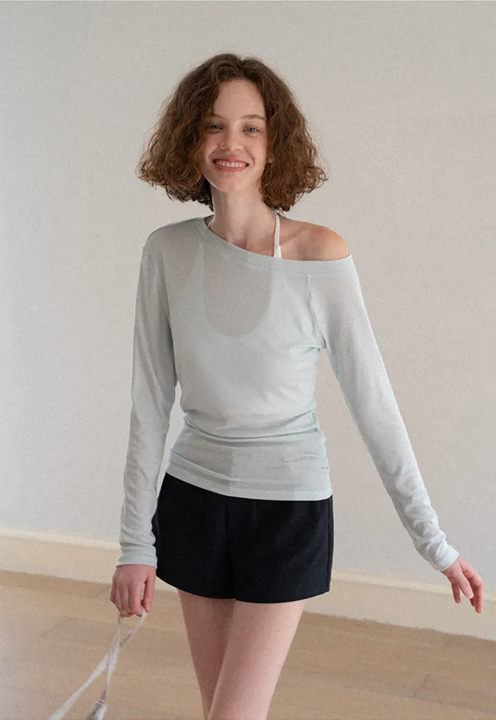 Asymmetrical One Shoulder Long Sleeve Top
