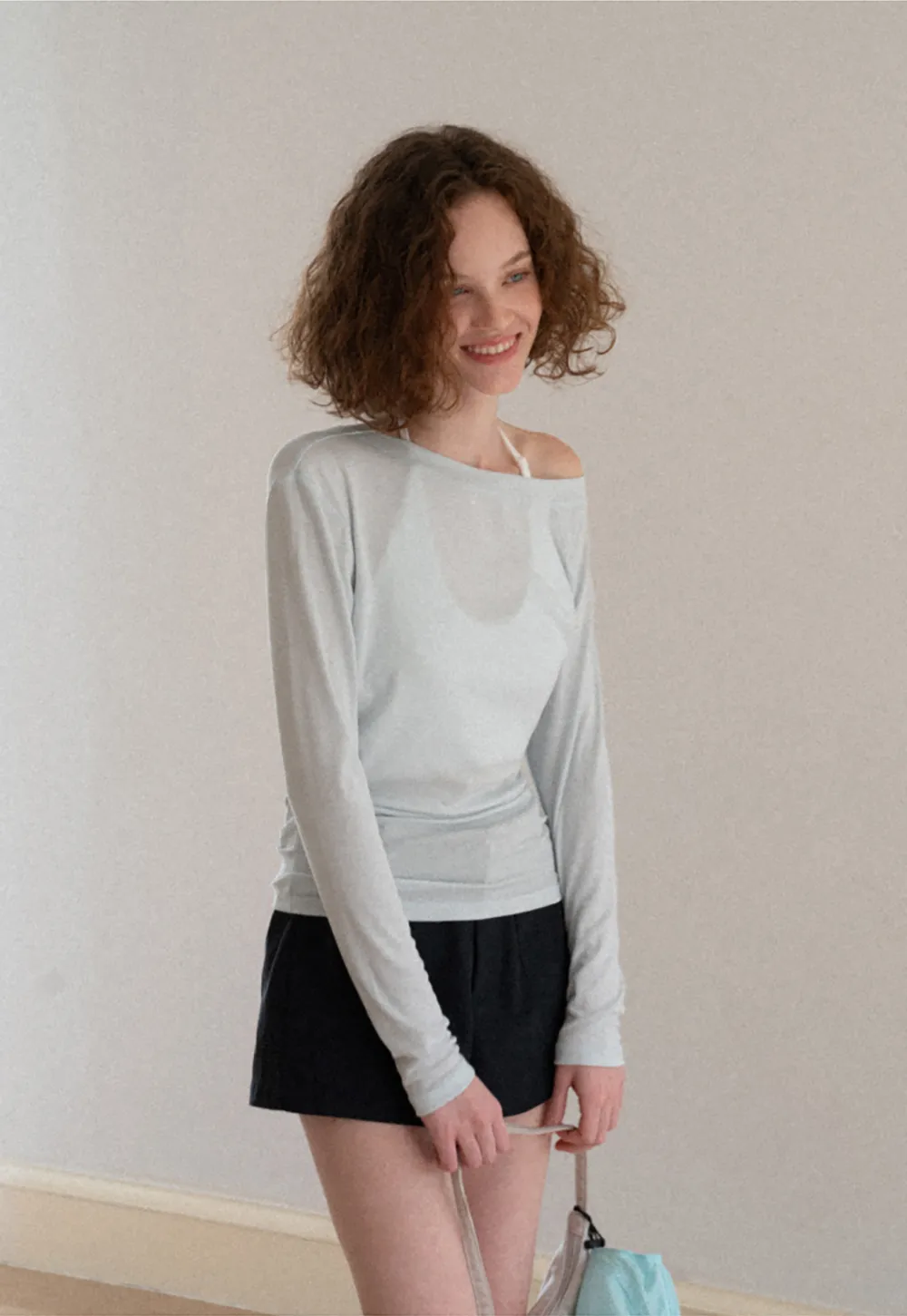 Asymmetrical One Shoulder Long Sleeve Top