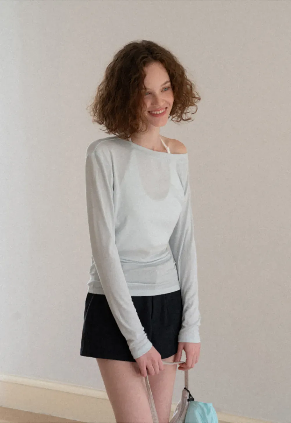 Asymmetrical One Shoulder Long Sleeve Top