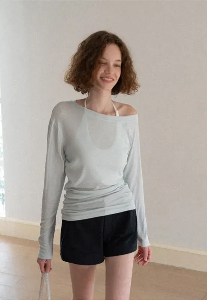 Asymmetrical One Shoulder Long Sleeve Top