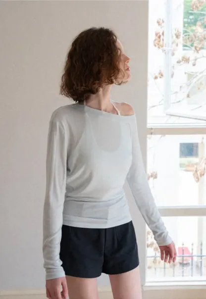 Asymmetrical One Shoulder Long Sleeve Top