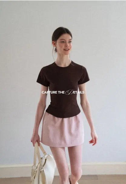 Fitted Short Sleeve Crew Neck T Shirt