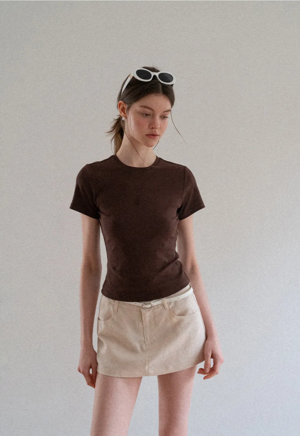 Fitted Short Sleeve Crew Neck T Shirt