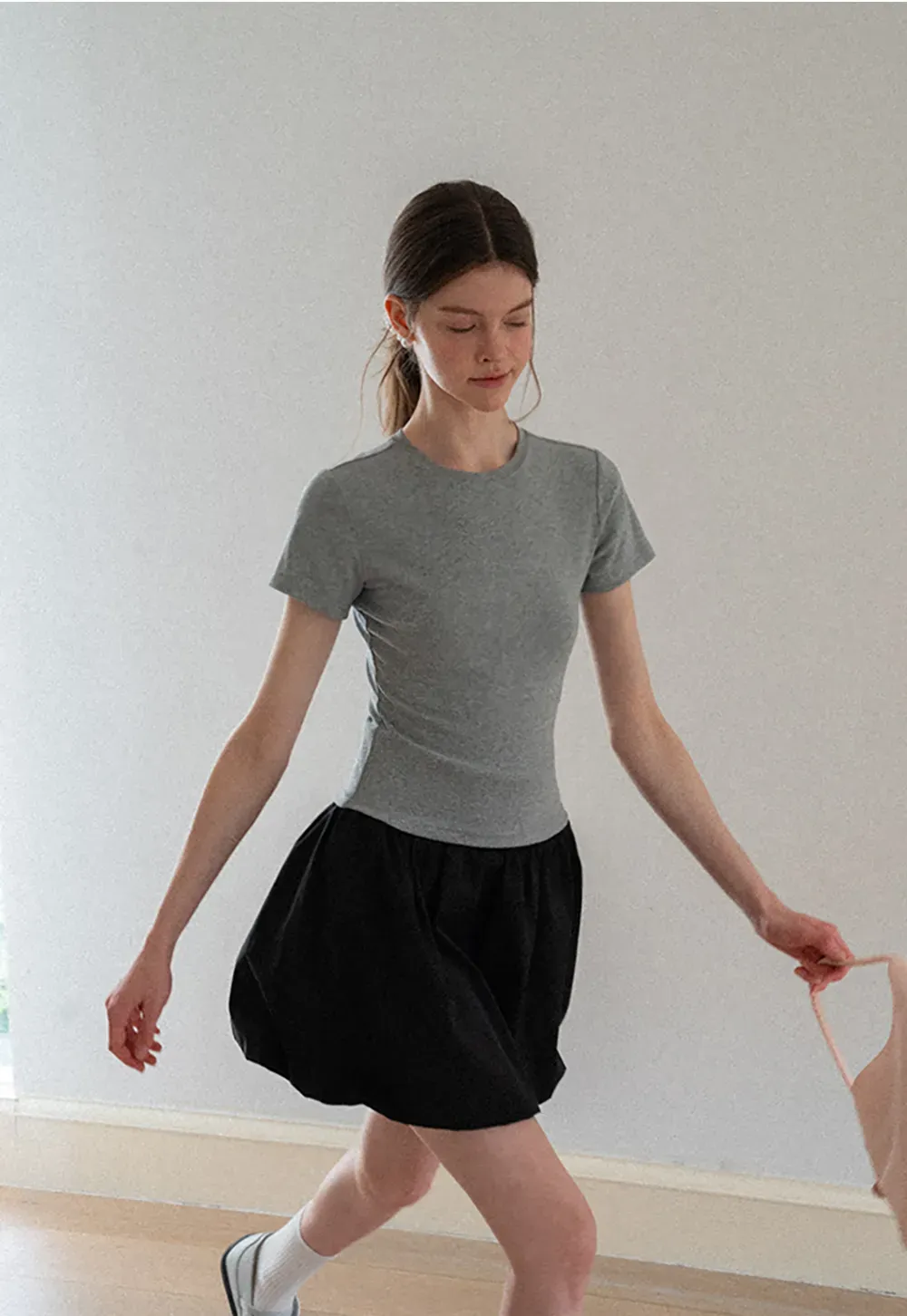 Fitted Short Sleeve Crew Neck T Shirt