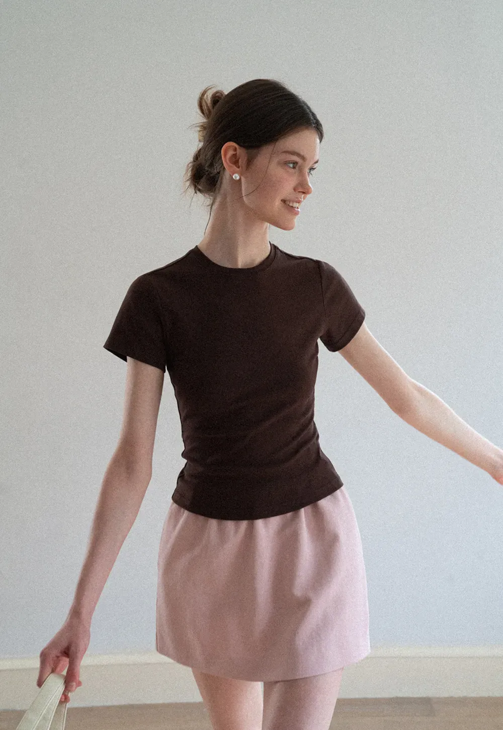 Fitted Short Sleeve Crew Neck T Shirt