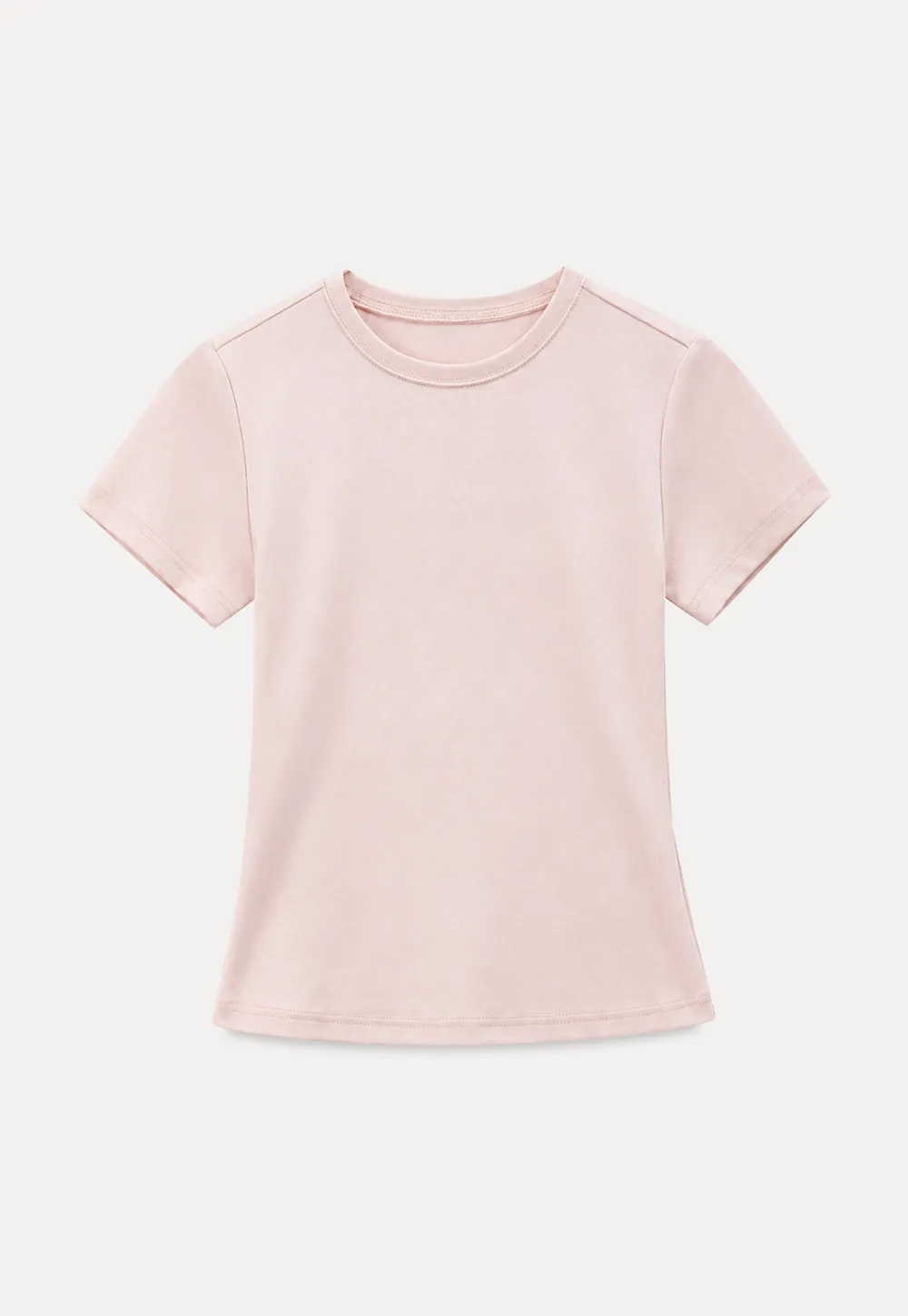 Fitted Short Sleeve Crew Neck T Shirt