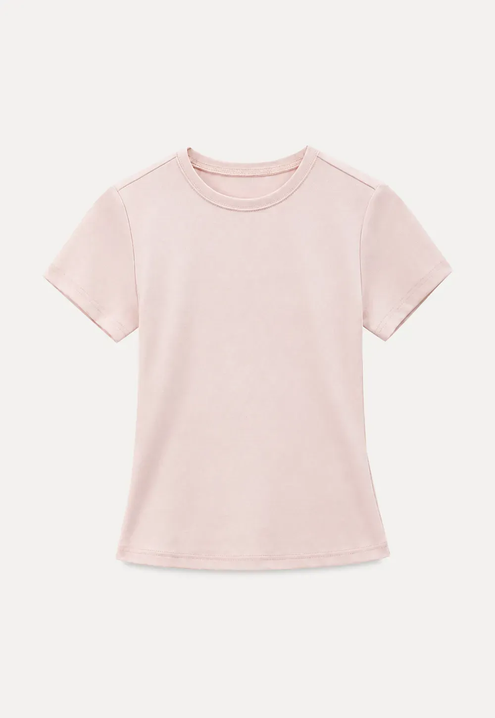 Fitted Short Sleeve Crew Neck T Shirt