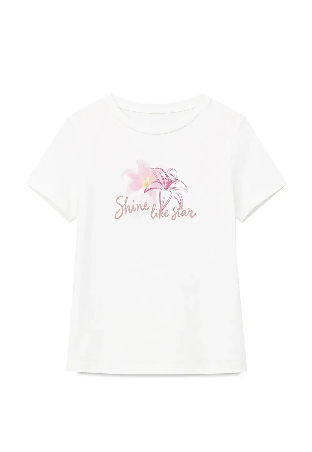 Floral Embroidery Crewneck Short Sleeve T Shirt