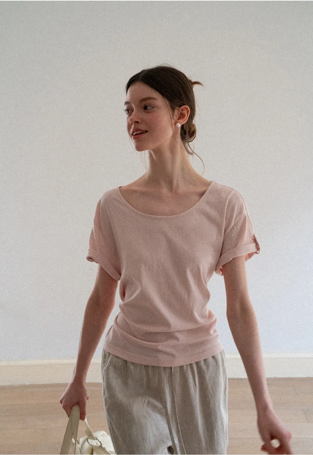 Relaxed Fit Round Neck Short Sleeve T Shirt