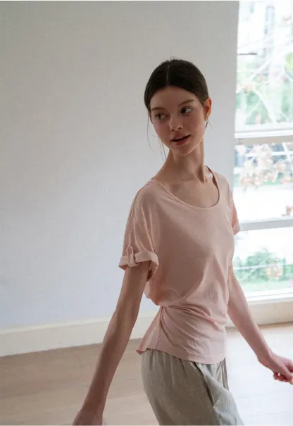 Relaxed Fit Round Neck Short Sleeve T Shirt