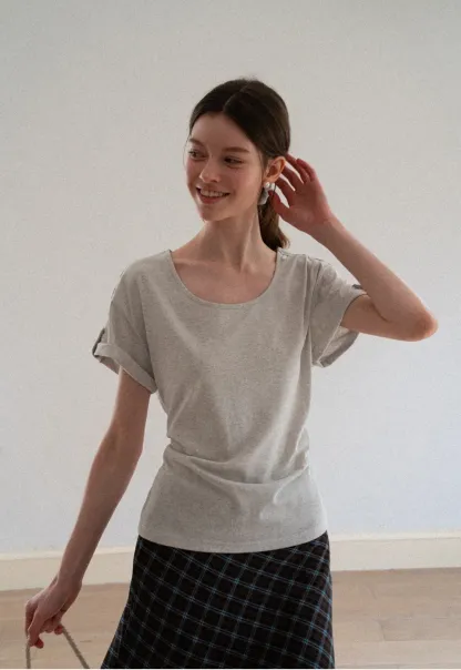 Relaxed Fit Round Neck Short Sleeve T Shirt