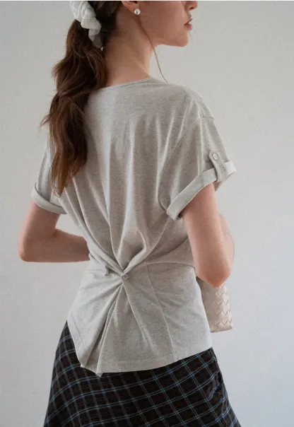 Relaxed Fit Round Neck Short Sleeve T Shirt