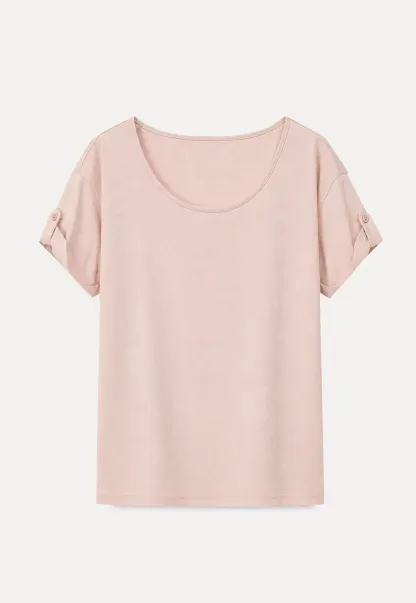Relaxed Fit Round Neck Short Sleeve T Shirt