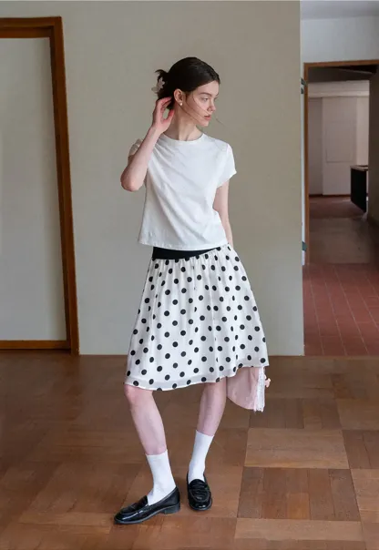Cropped Sleeve Round Neck T Shirt
