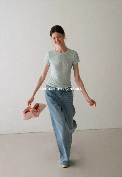 Lace Trim Short Sleeve T Shirt