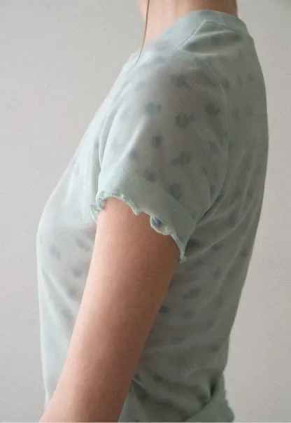 Lace Trim Short Sleeve T Shirt