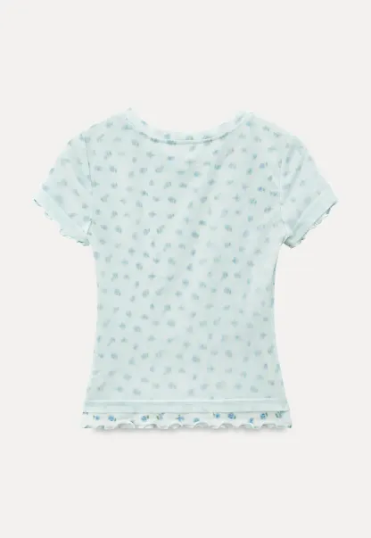 Lace Trim Short Sleeve T Shirt