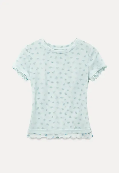 Lace Trim Short Sleeve T Shirt