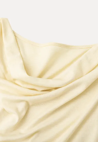 Cowl Neck Sleeveless Ribbed Knit Top