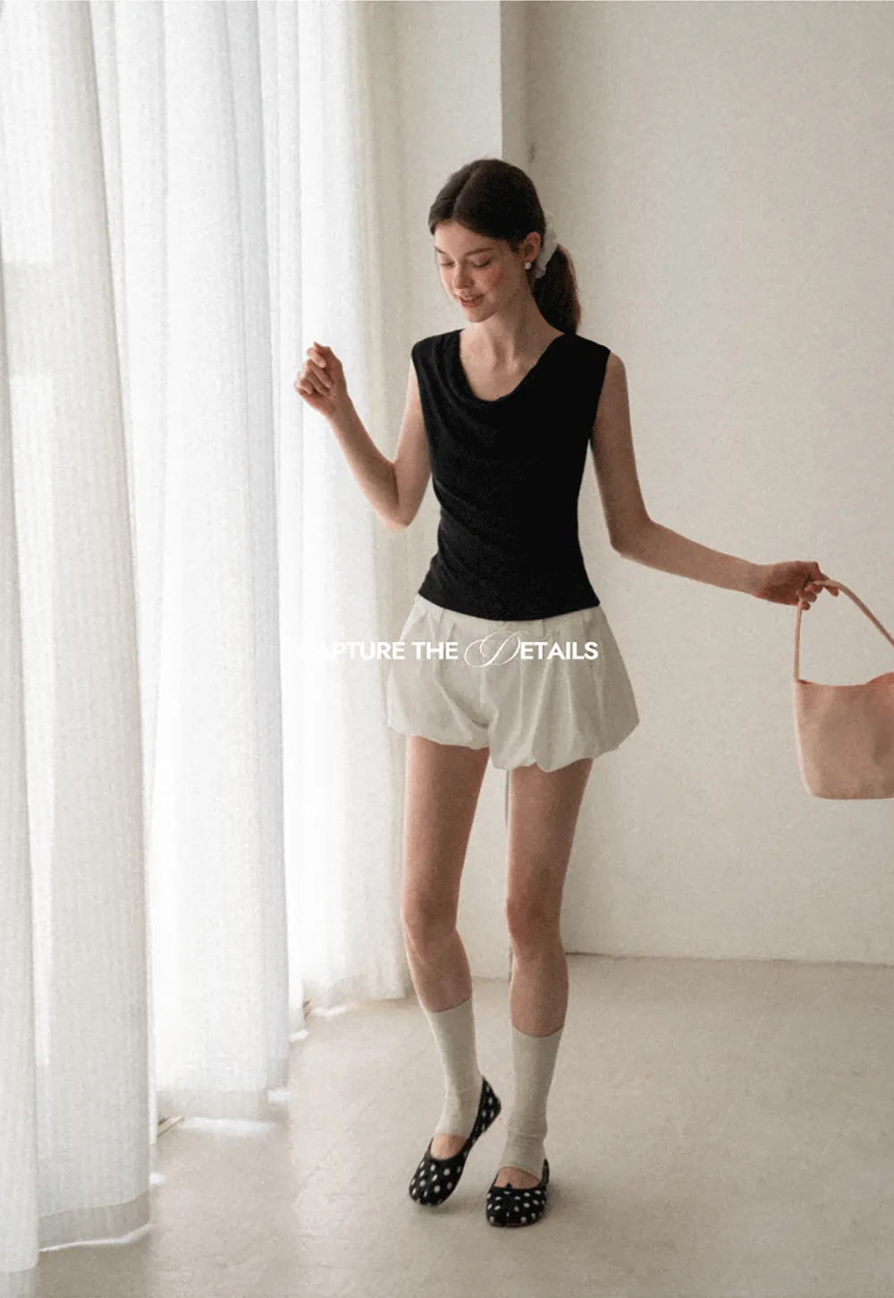 Cowl Neck Sleeveless Ribbed Knit Top