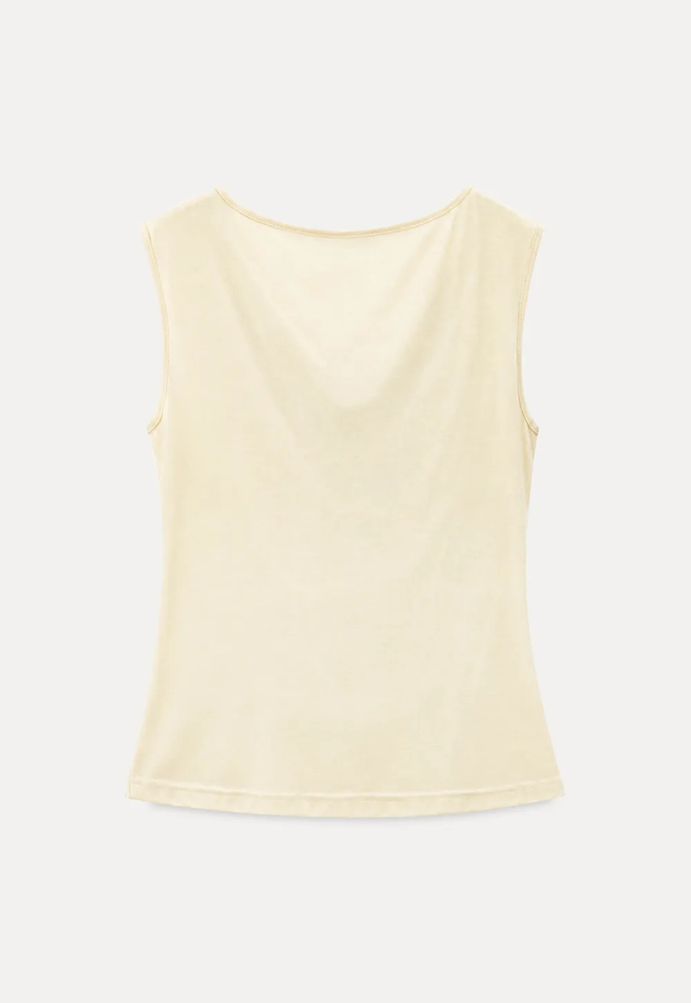 Cowl Neck Sleeveless Ribbed Knit Top