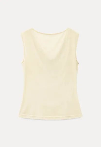 Cowl Neck Sleeveless Ribbed Knit Top
