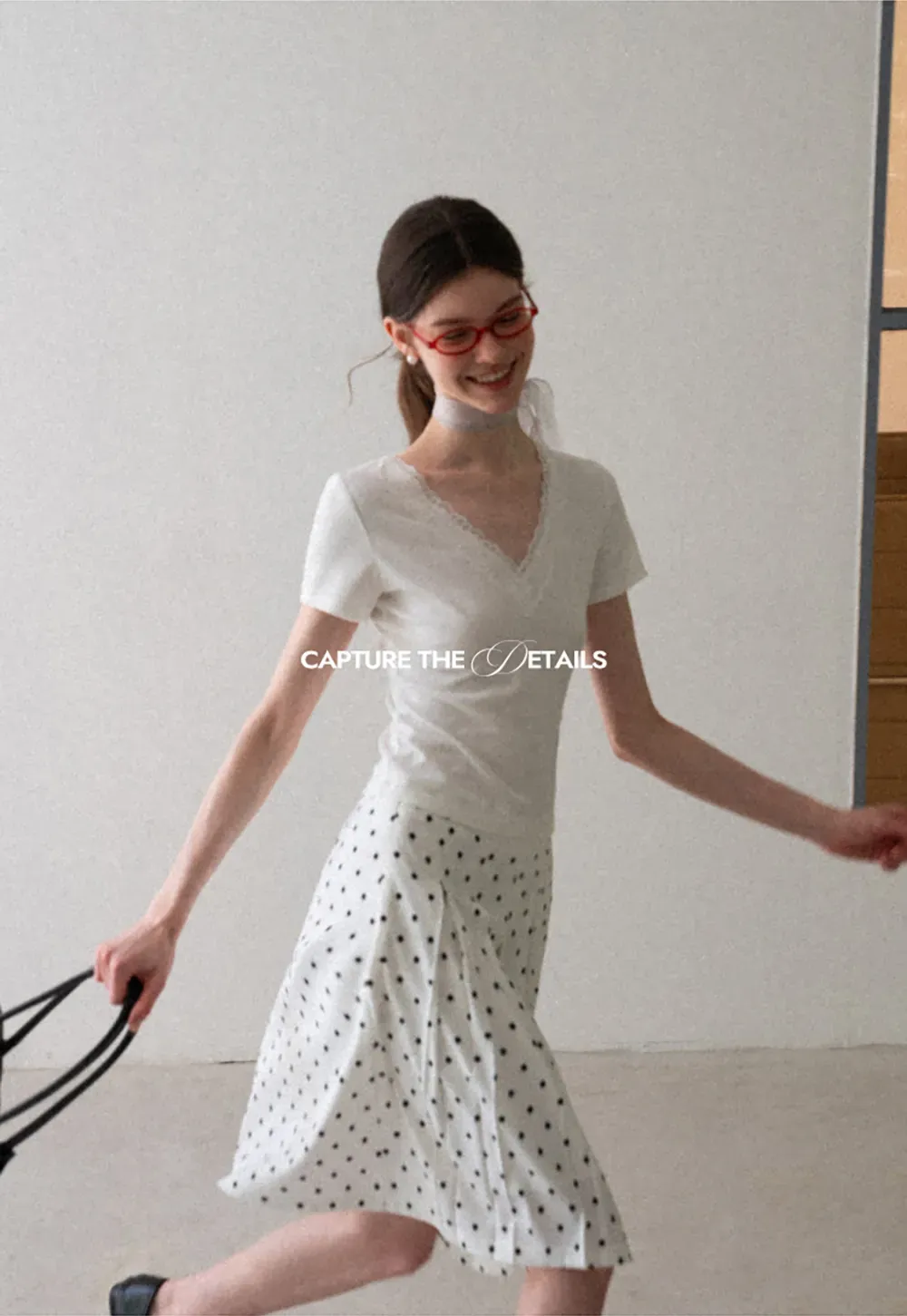 Lace Trim V Neck Short Sleeve T Shirt