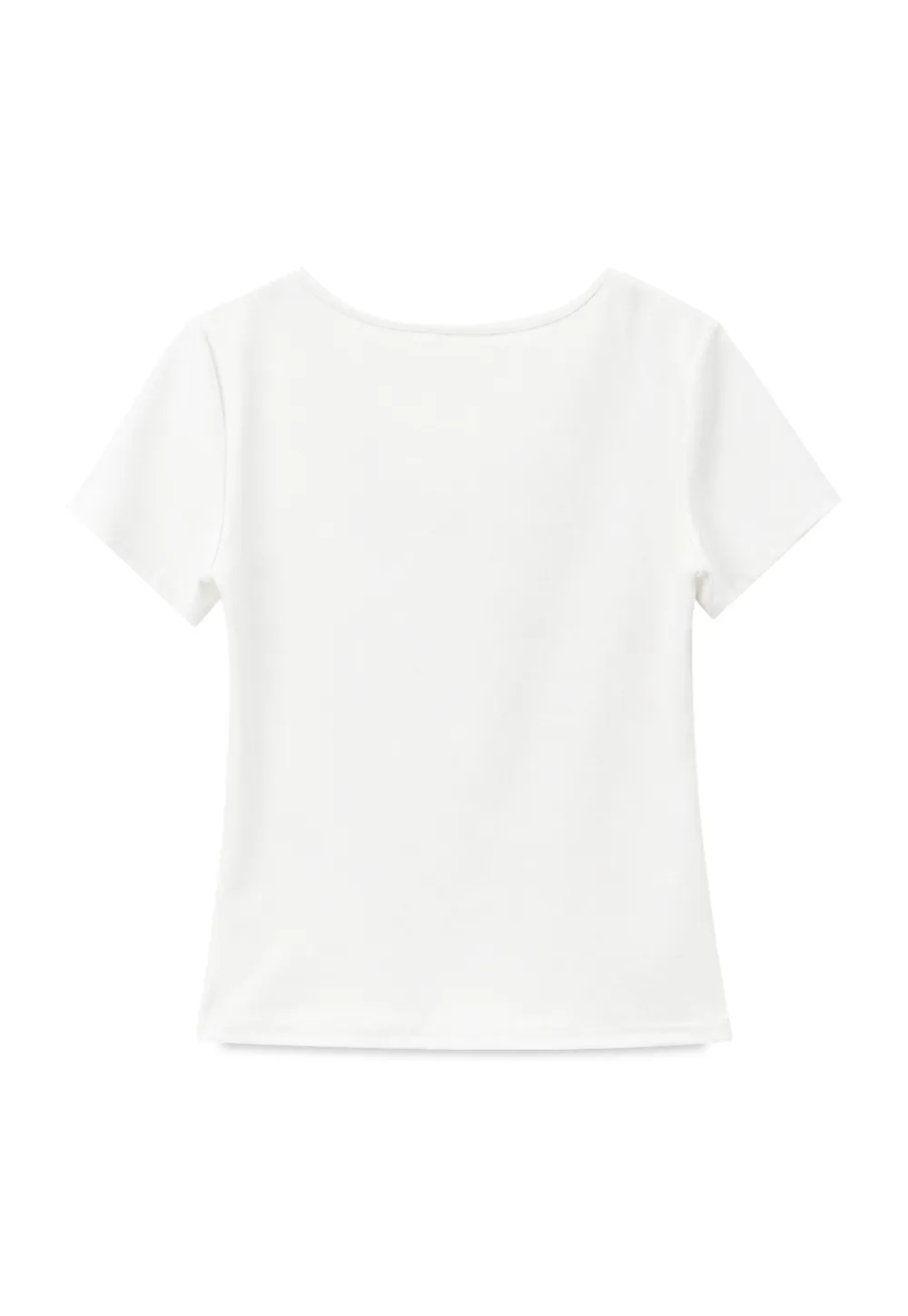 Lace Trim V Neck Short Sleeve T Shirt