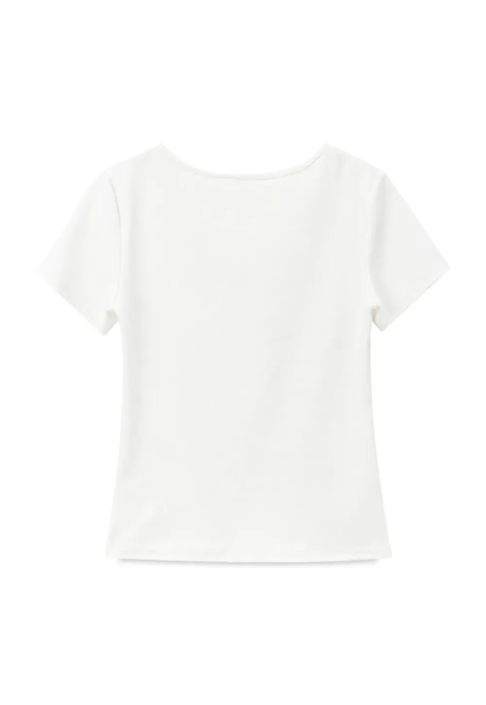 Lace Trim V Neck Short Sleeve T Shirt