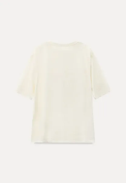 Embroidered Floral Print Oversized T Shirt