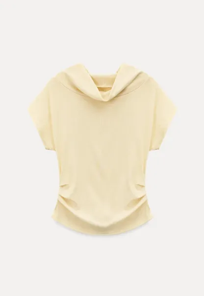 Short Sleeve T Shirt with Ruched Hem