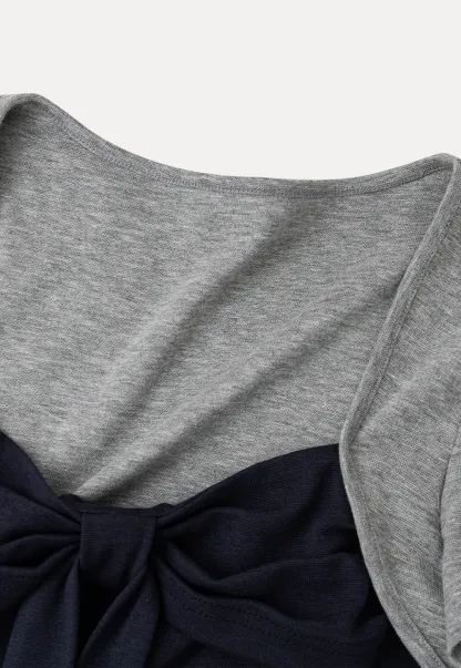 Square Neck Tie Front Short Sleeve Top