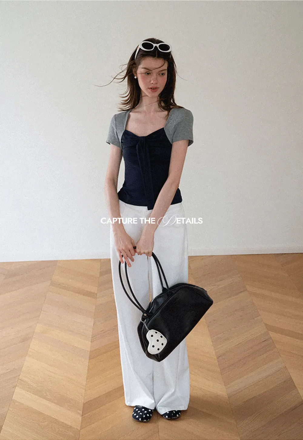 Square Neck Tie Front Short Sleeve Top