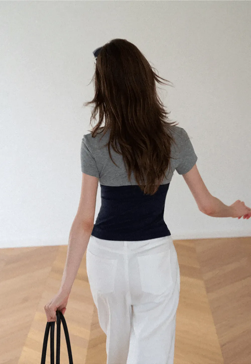 Square Neck Tie Front Short Sleeve Top