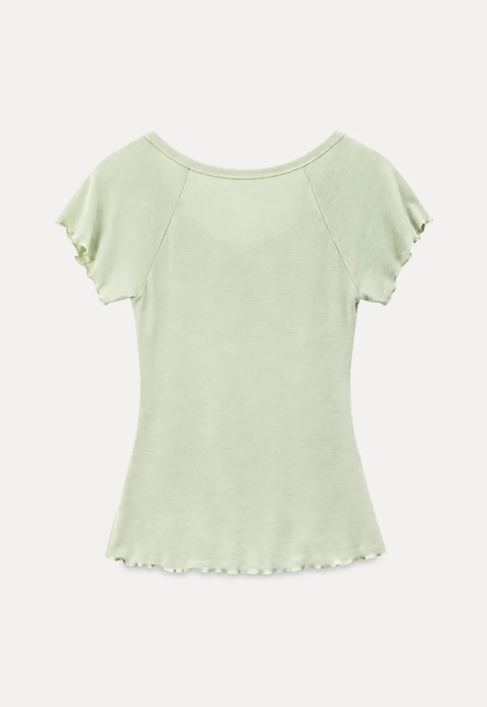 Lace Trim V Neck Short Sleeve T Shirt