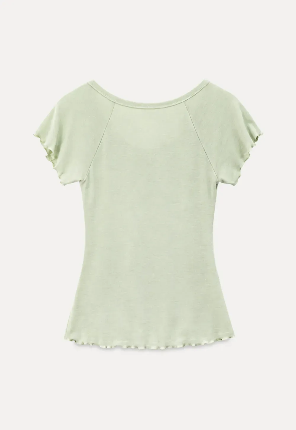 Lace Trim V Neck Short Sleeve T Shirt