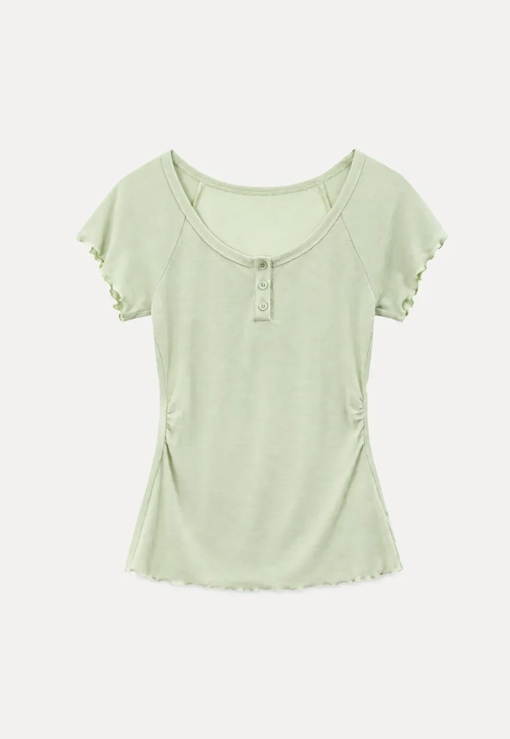 Lace Trim V Neck Short Sleeve T Shirt