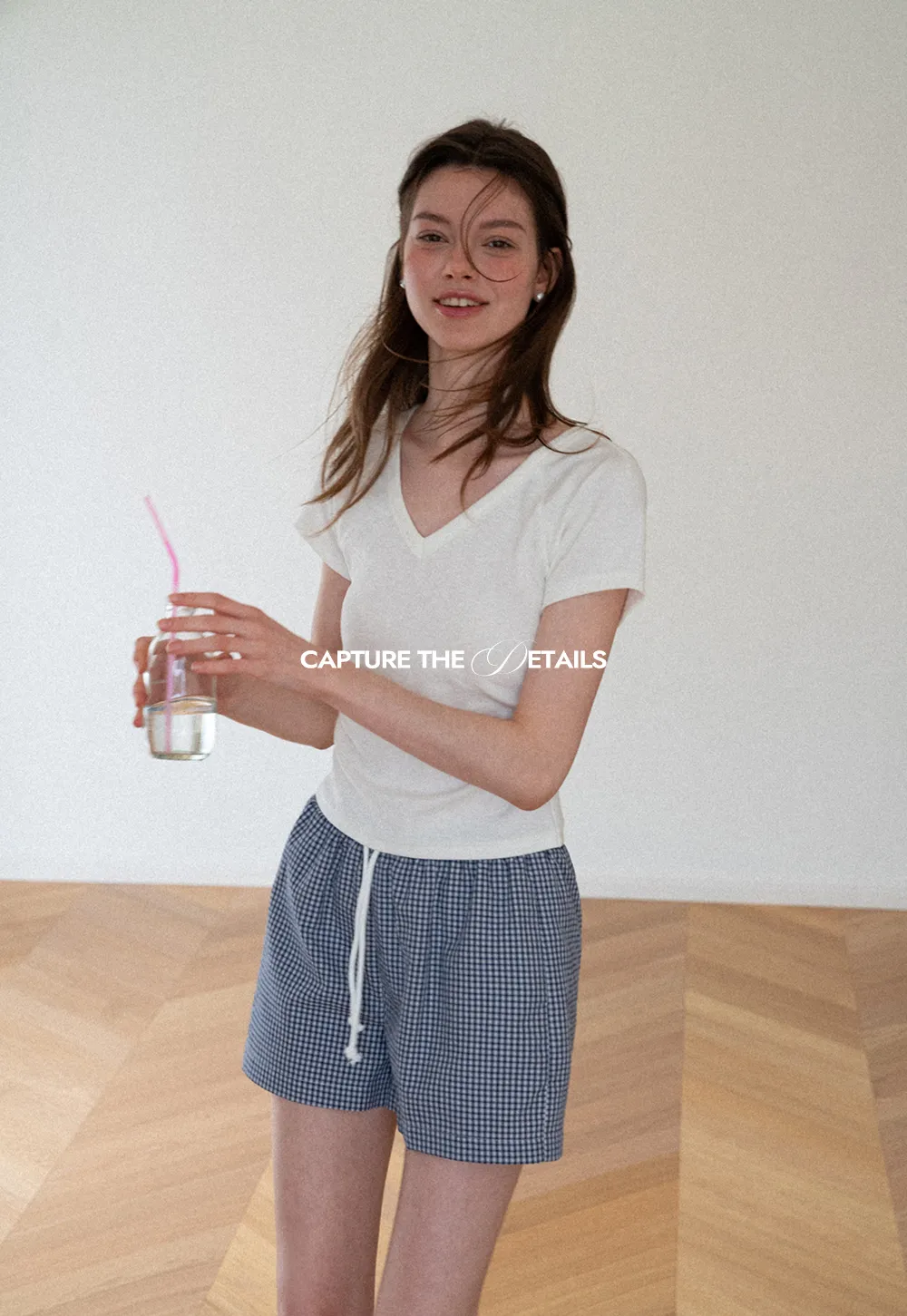 V Neck Short Sleeve Fitted T Shirt