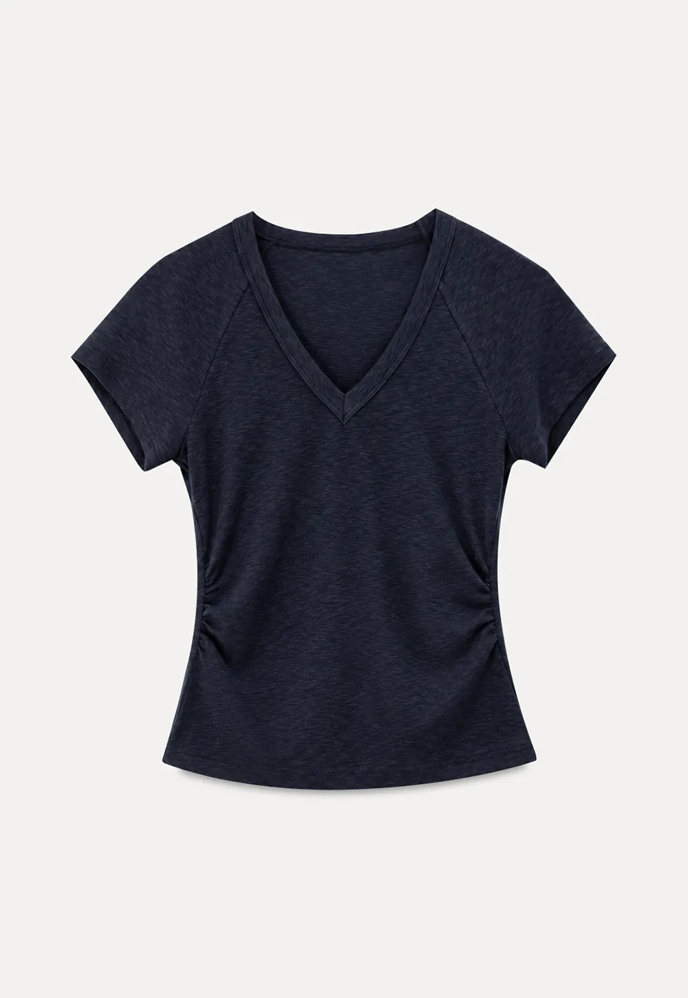 V Neck Short Sleeve Fitted T Shirt