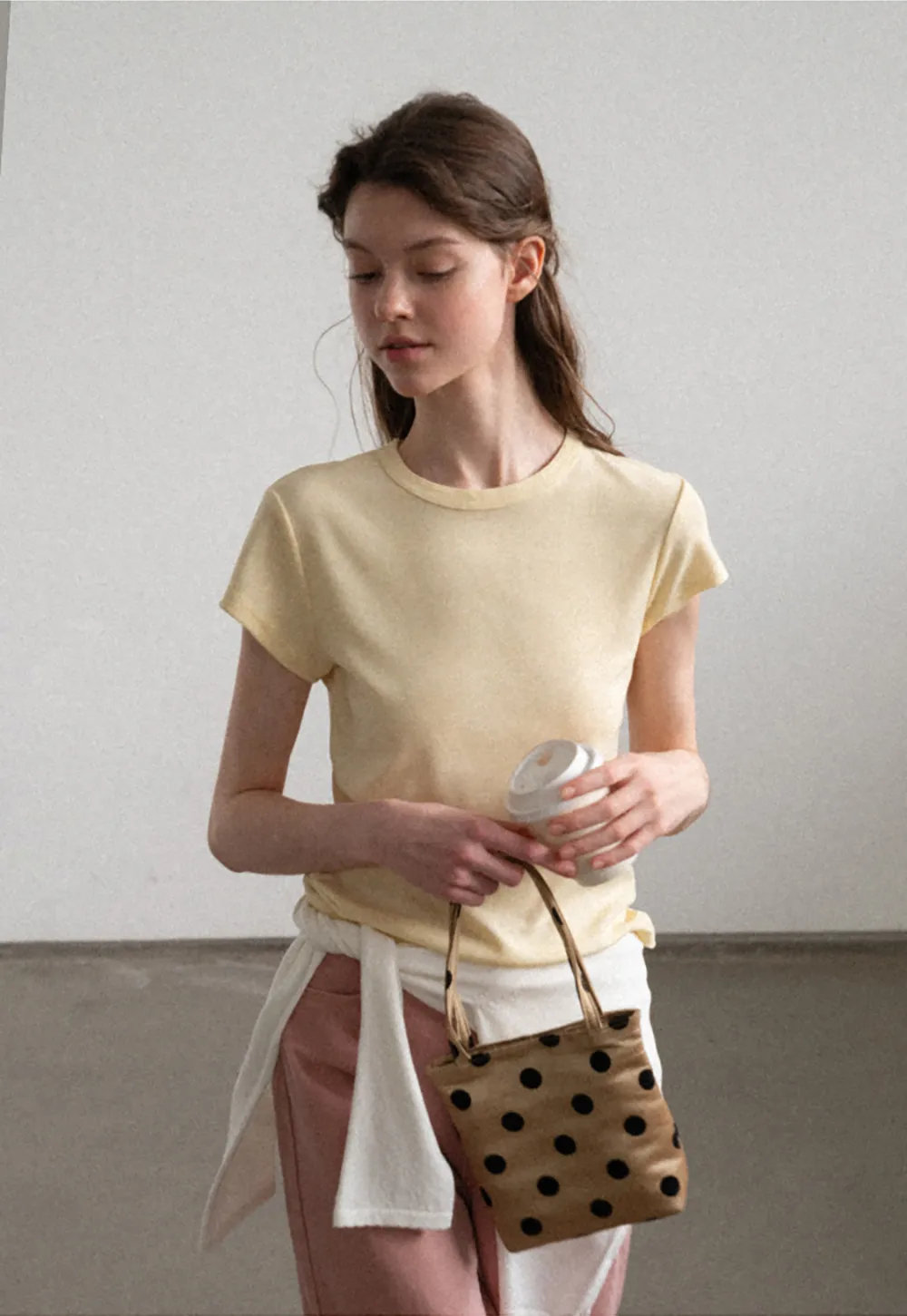 Round Neck Short Sleeve Fitted T Shirt