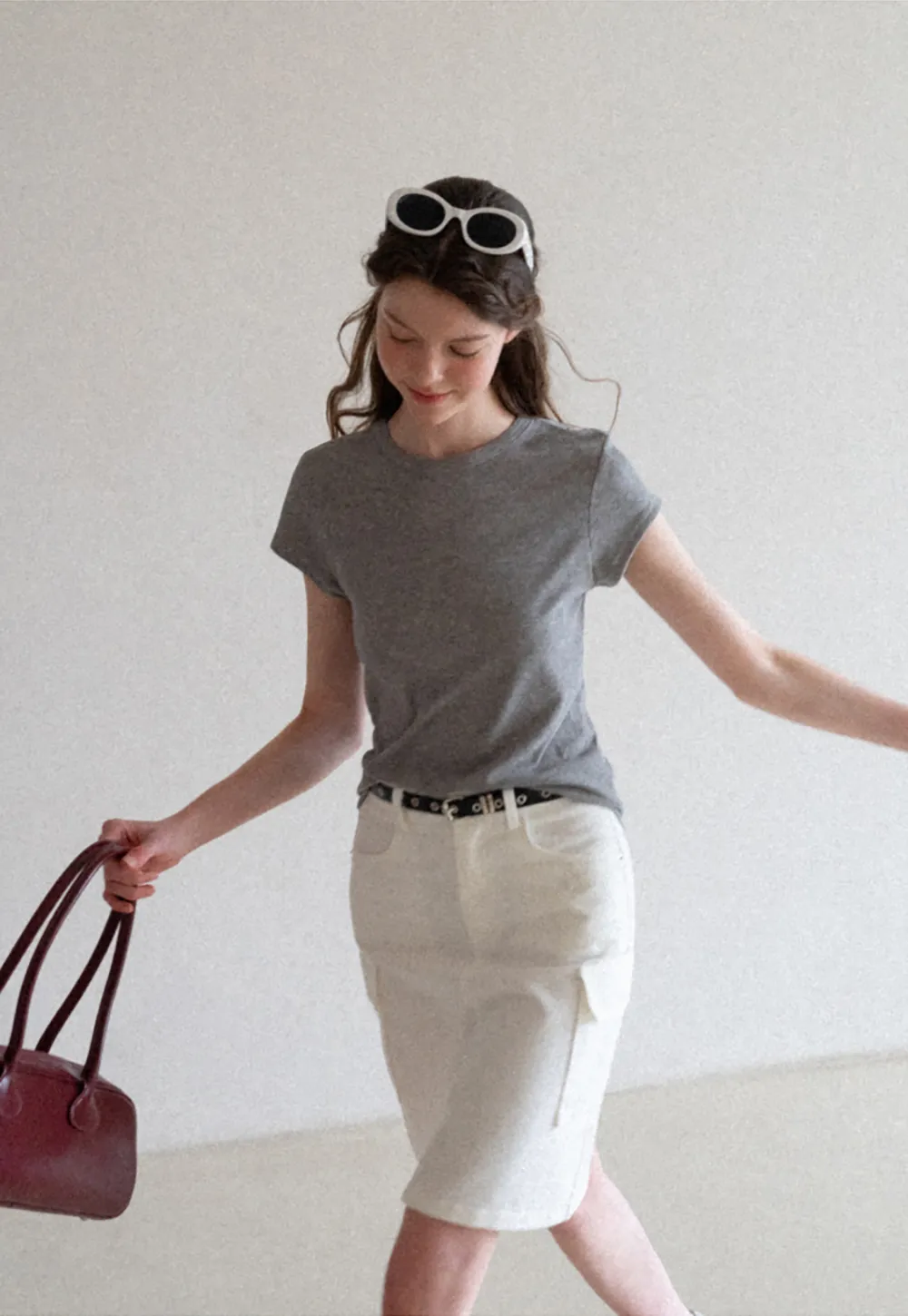 Round Neck Short Sleeve Fitted T Shirt