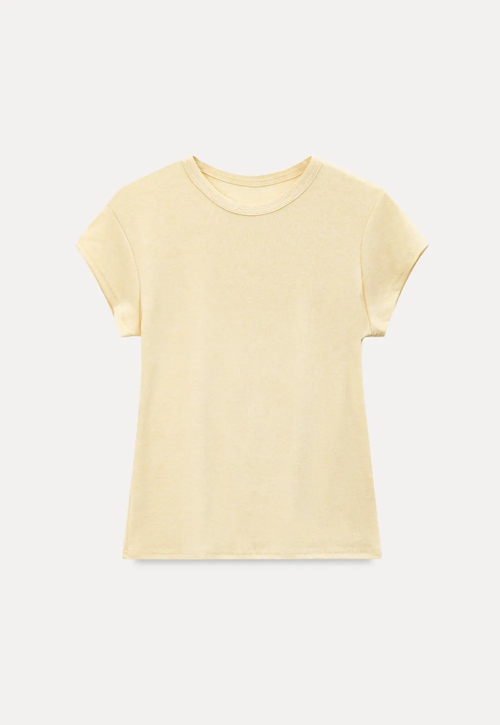 Round Neck Short Sleeve Fitted T Shirt