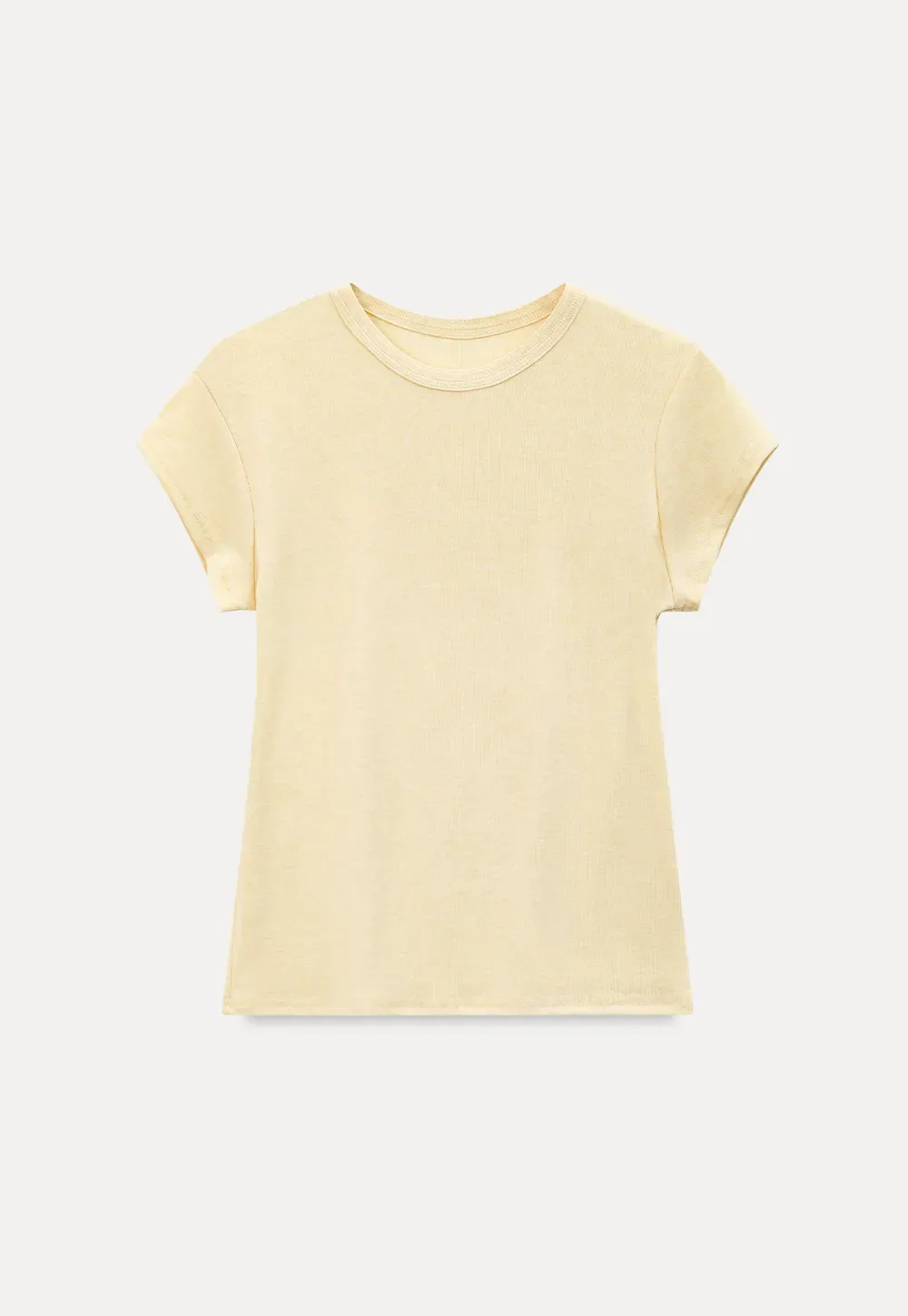 Round Neck Short Sleeve Fitted T Shirt