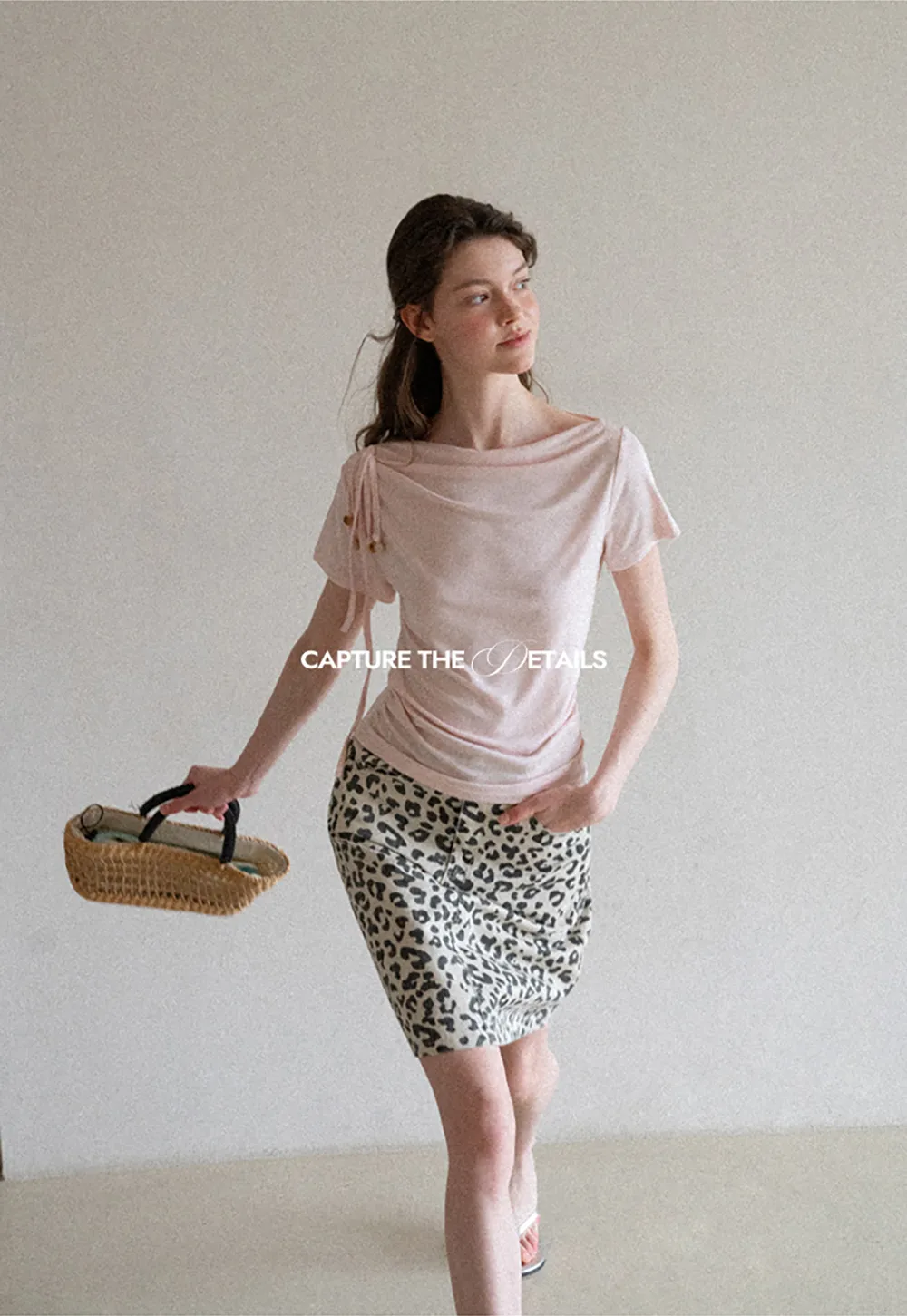 Asymmetrical Draped Neckline Short Sleeve T Shirt