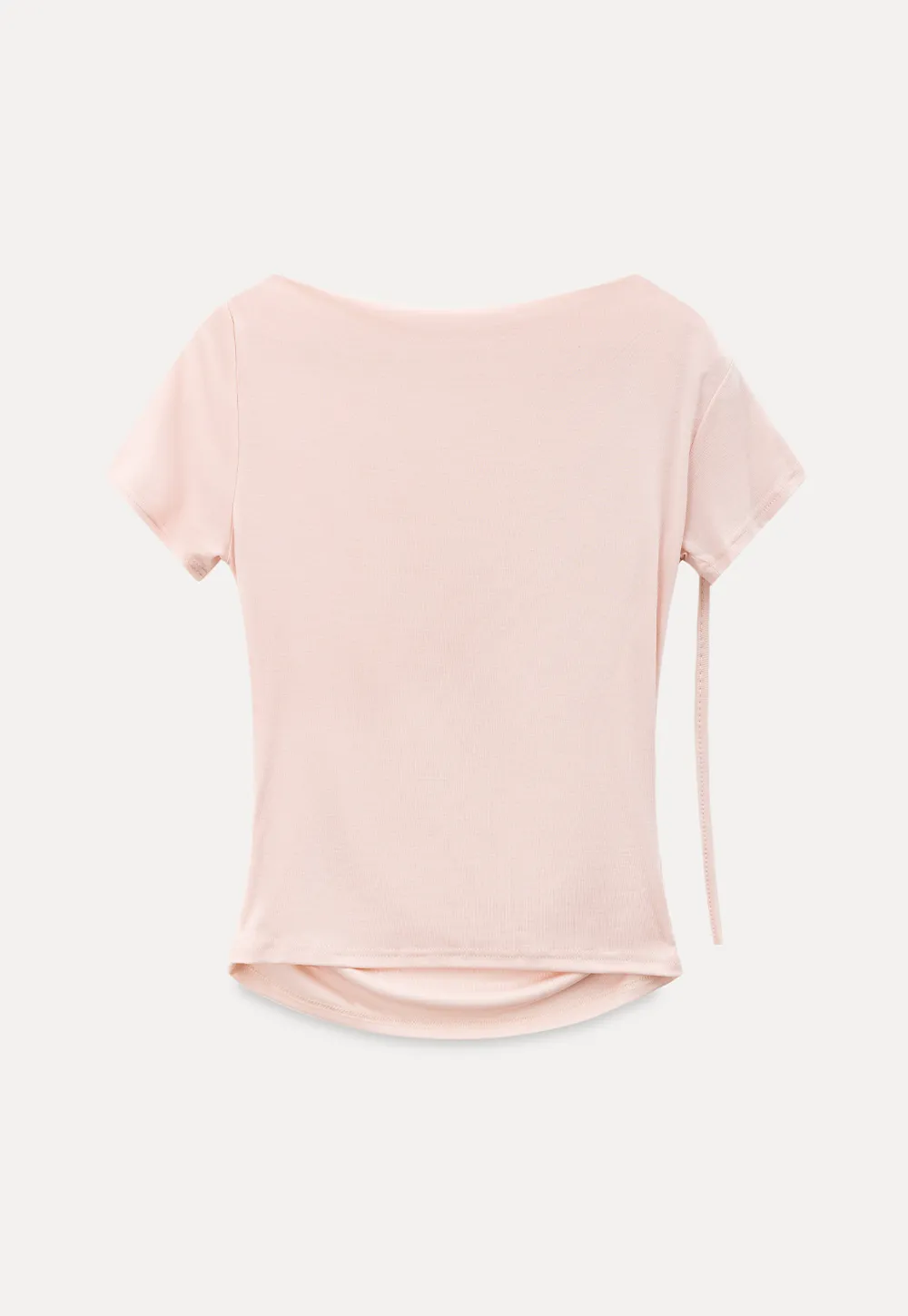 Asymmetrical Draped Neckline Short Sleeve T Shirt