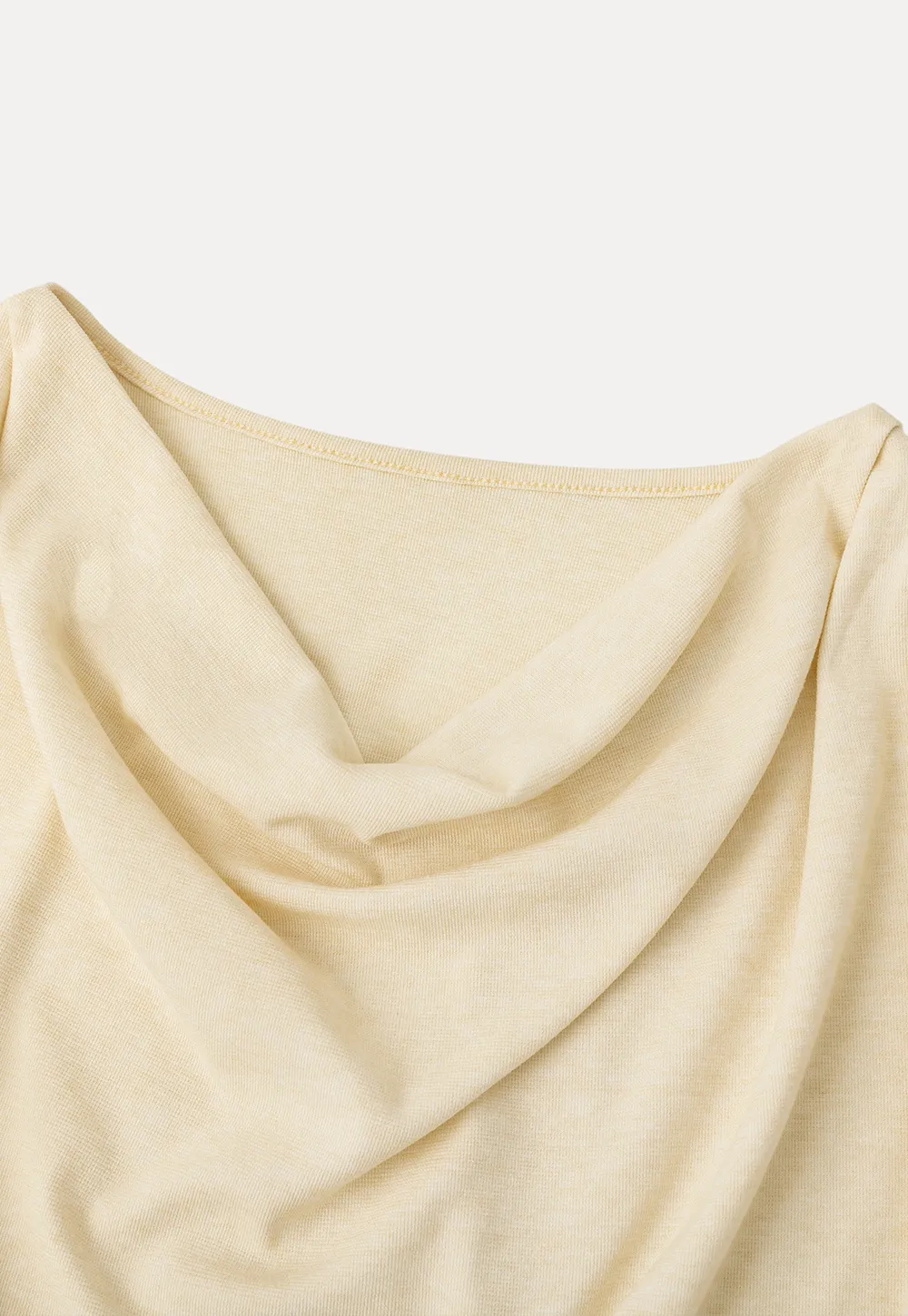 Draped Cowl Neck Short Sleeve T-shirt