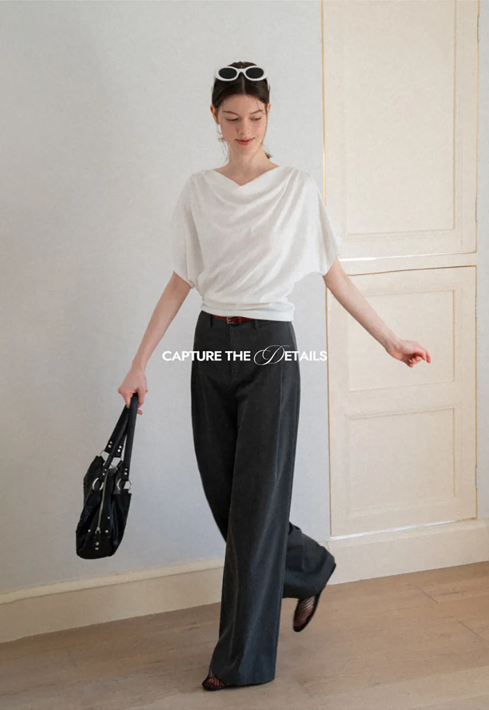 Draped Cowl Neck Short Sleeve T-shirt