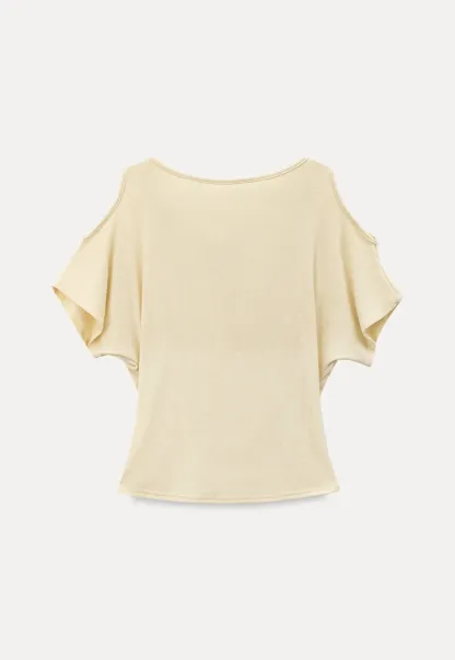 Draped Cowl Neck Short Sleeve T-shirt