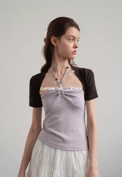 Asymmetrical Neckline Short Sleeve T Shirt