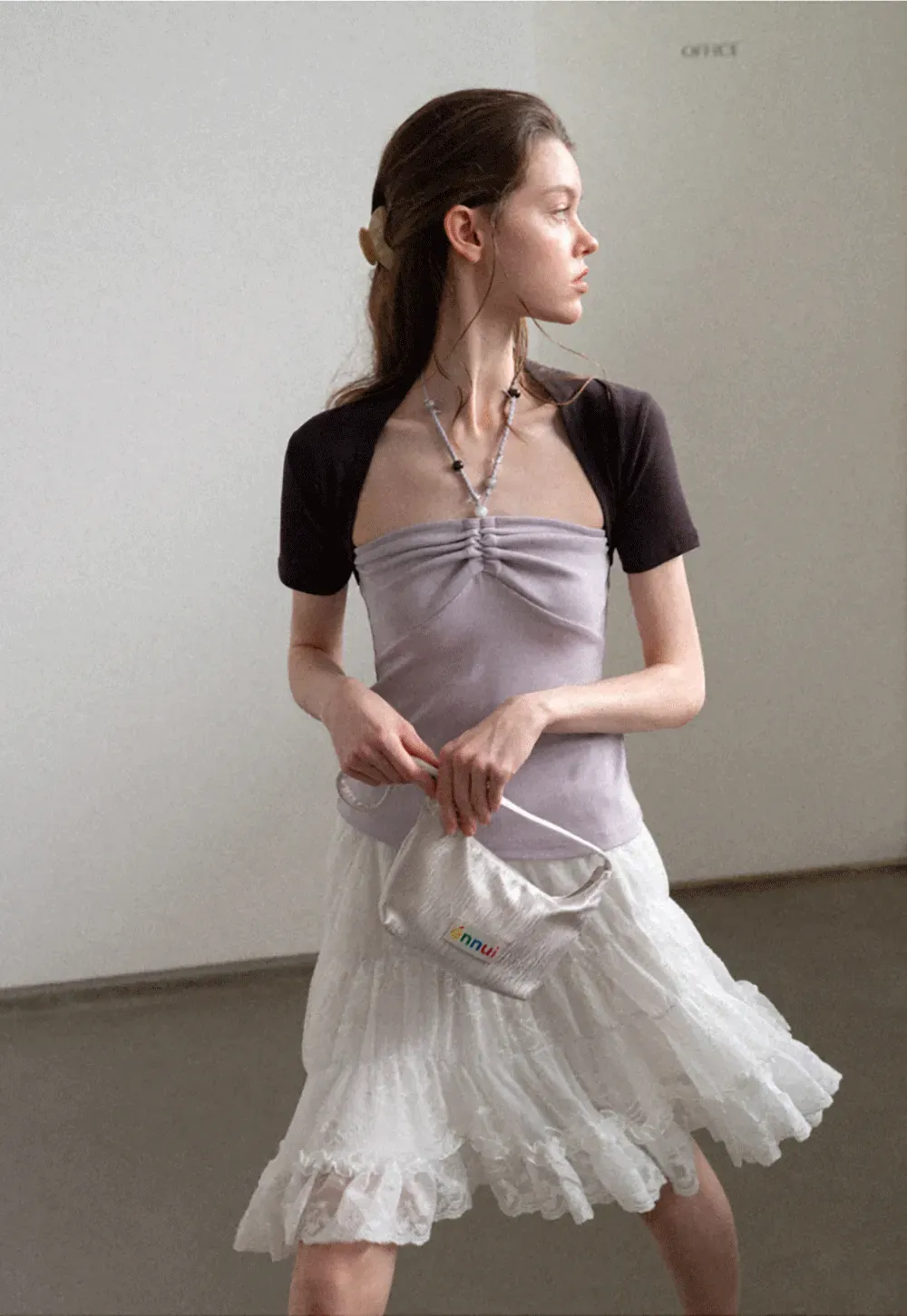 Asymmetrical Neckline Short Sleeve T Shirt